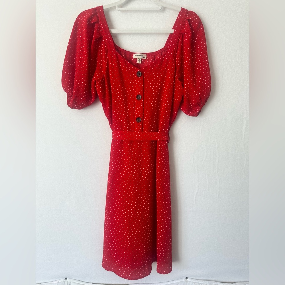 Monteau Red Polka Dot Dress – Women’s Size Small